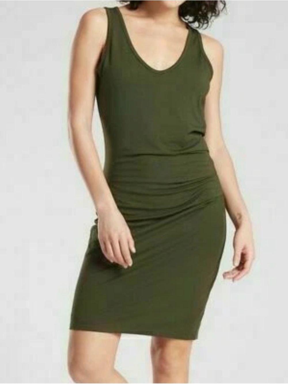 Athleta Della Dress In Olive Green Women’s Size Large Sleeveless